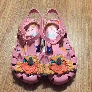 Pink unicorn mini Melissa sandals